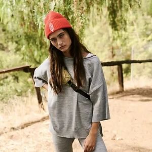 FP Movement by Free People Women's The Recovery Top, Color Gray Size Small.